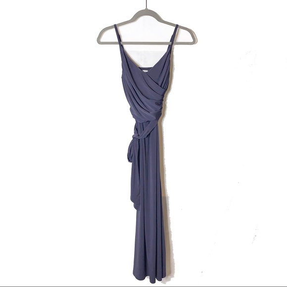 JENNIFER LOPEZ Purple Faux Wrap Dress M - Picture 2 of 8